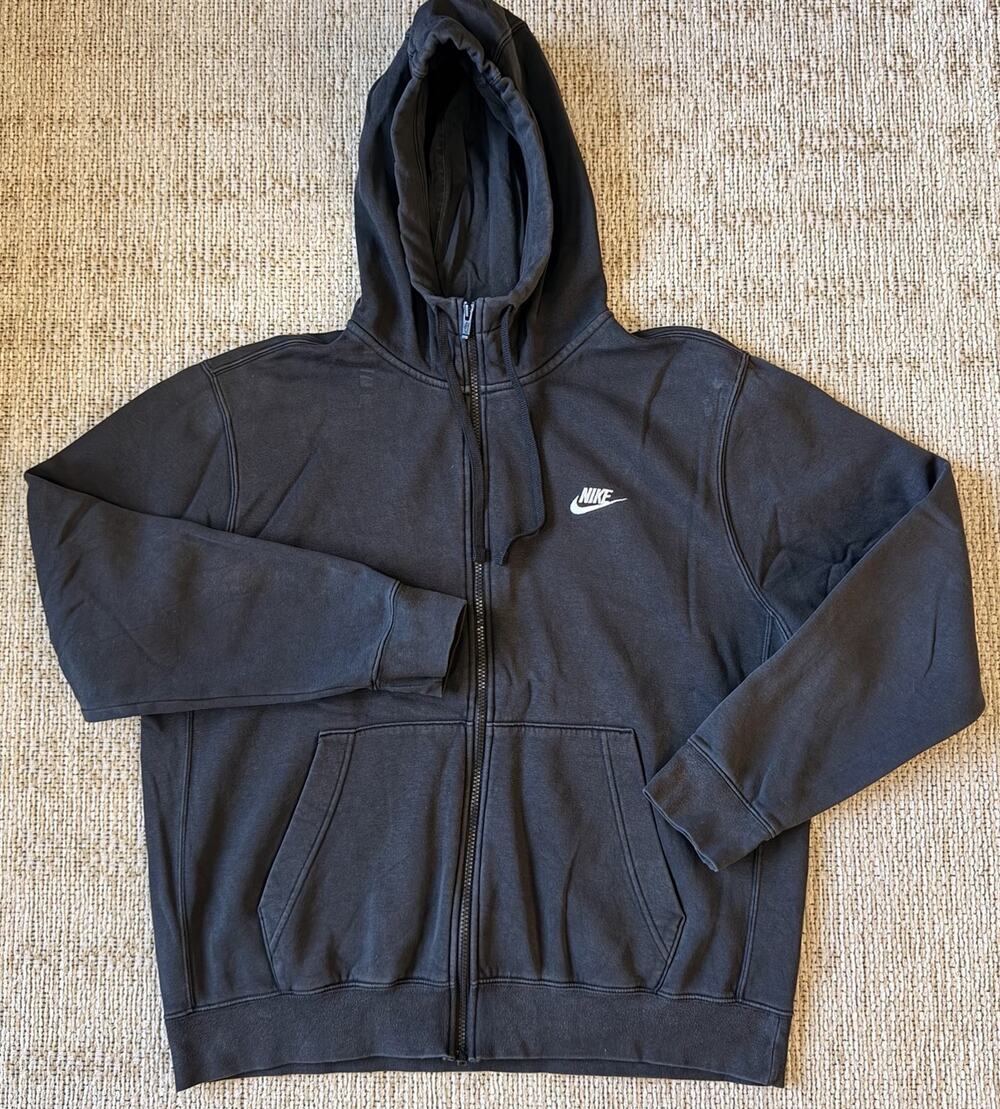 Nike Full Zip Hoodie Sweatshirt Black Large